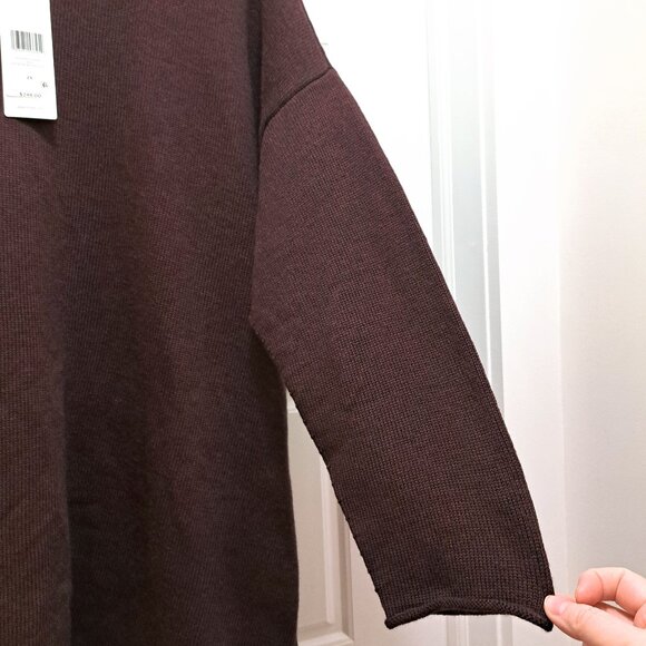 Eileen Fisher Crew Neck Boxy Merino Wool Tunic Cassis Size 2X - Picture 3 of 9